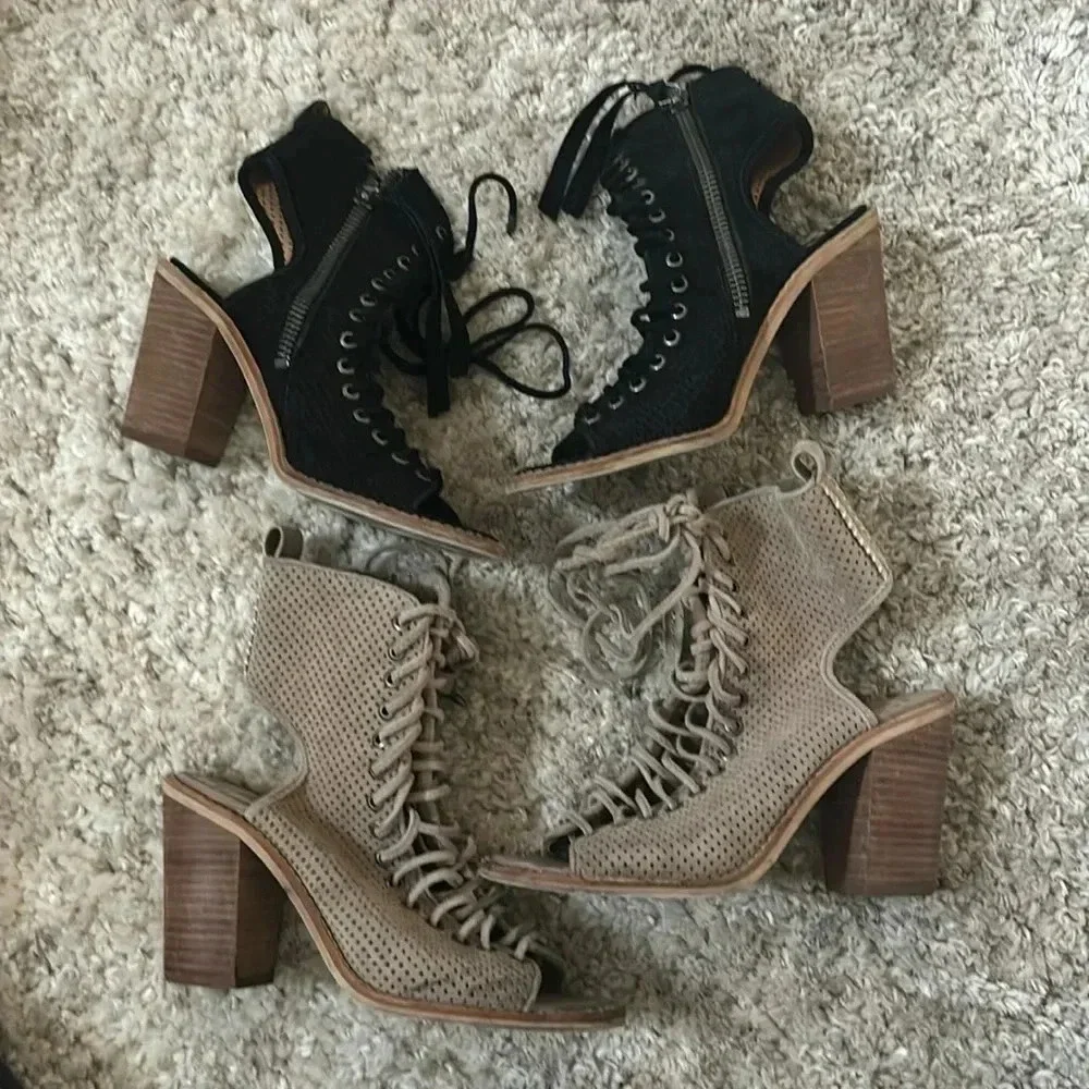 Dolce Vita peep toe heels lace up